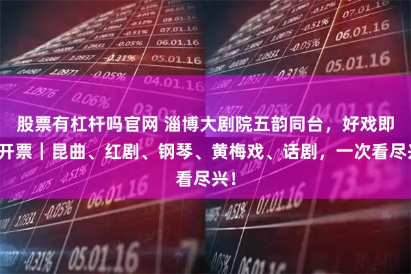 股票有杠杆吗官网 淄博大剧院五韵同台，好戏即将开票｜昆曲、红剧、钢琴、黄梅戏、话剧，一次看尽兴！