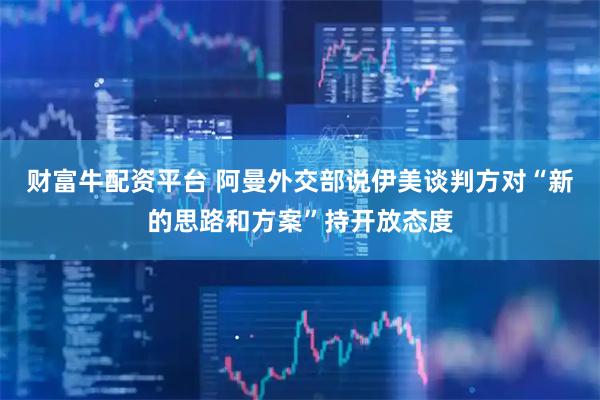 财富牛配资平台 阿曼外交部说伊美谈判方对“新的思路和方案”持开放态度